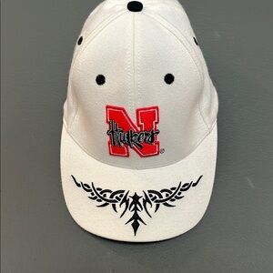 Huskers White Cap with Red Logo S/M